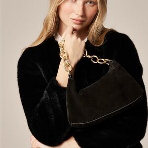 NWT JCrew  Berkeley small chainlink shoulder bag in suede